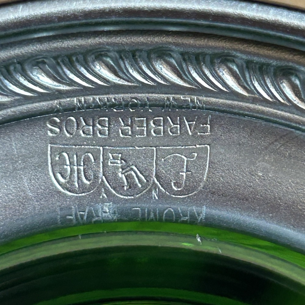 Vintage Cambridge Forest Green Gadroon 3-Part Relish Dish Farber Bros Base - Picture 5 of 9